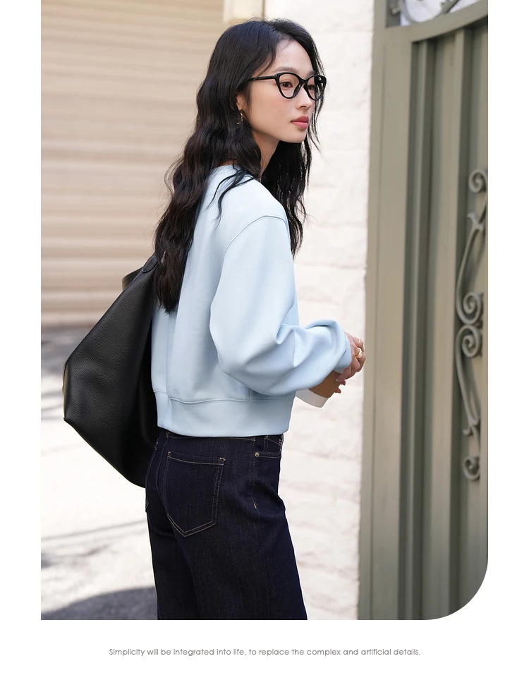 VIMLY Spring Casual Long Sleeve Women's Sweatshirt 2025 Casual Butterfly Letter Print Loose Pullover Crew Neck Woman Top A0878
