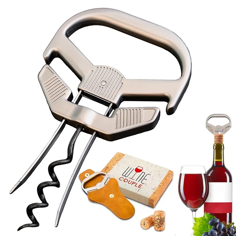 

Wine bottle screwdriver Double-ended stopper remover spiral bottle opener for aged wines which can protect the cork of red wine