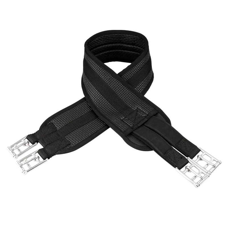 Cavassion Horse Riding Girth Black Color Micro fibre abdominal belt for Equestrian sports