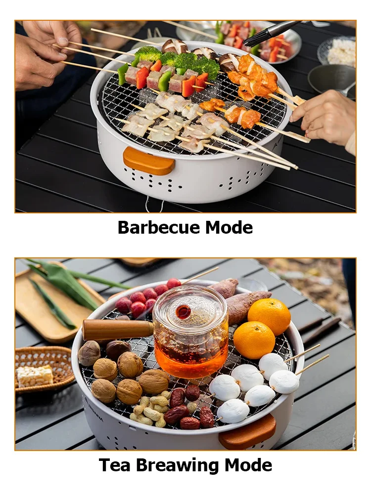 Outdoor Fire Pit, Home Multi-funcationcl Fire Pits BBQ Grill for Camping, Picnic, Bonfire