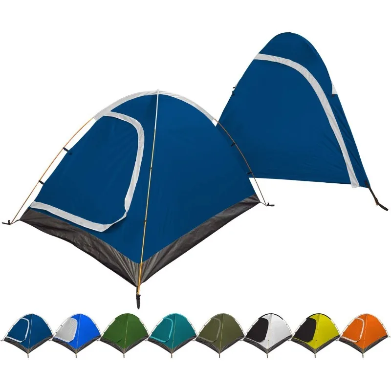 Blue 3-in-1 Camping Tent Waterproof Windproof 4-Season Hiking Shelter Outdoor Adventure Ready-to-use Accommodation