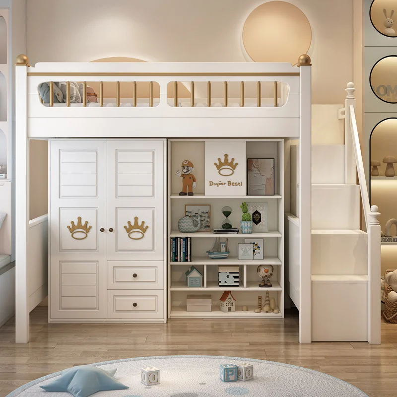 Go to and lower table combination bed High and low  Bunk Two-layer elevated Children's