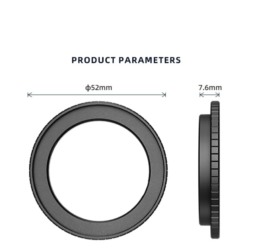 49mm Filter Mount for DJI Action 6 Camera Protective Frame Compatible with Most Action Cameras