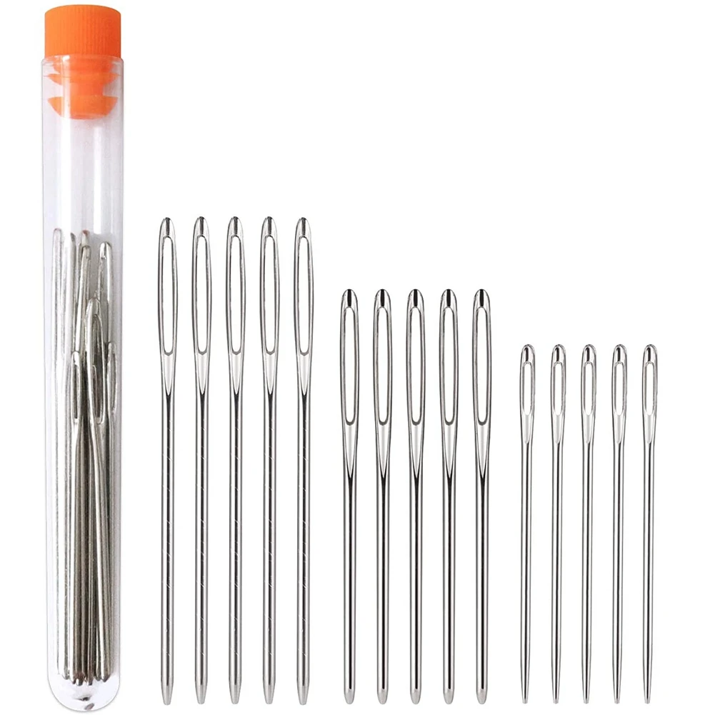 Top Sale Darning Needle Big Eye Sewing Needle In Transparent Tube, Darning Needle For Wool, Crochet And Yarn Knitting