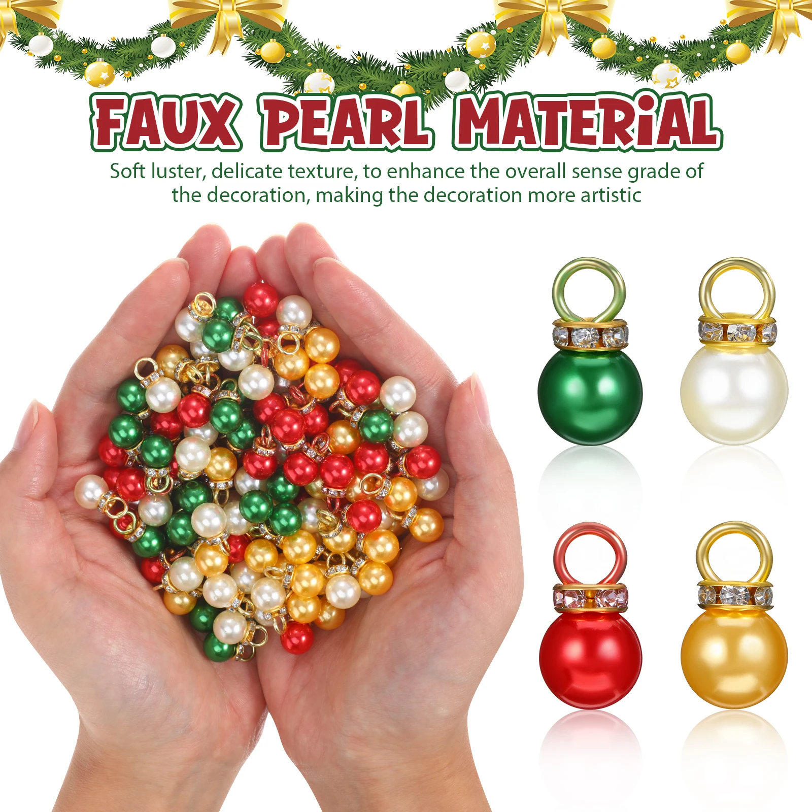 

200pcs Christmas Ball Ornaments Mini Plastic Tree Baubles Pearllike Finish Lightweight Reusable Festive Holiday Decor Tiny