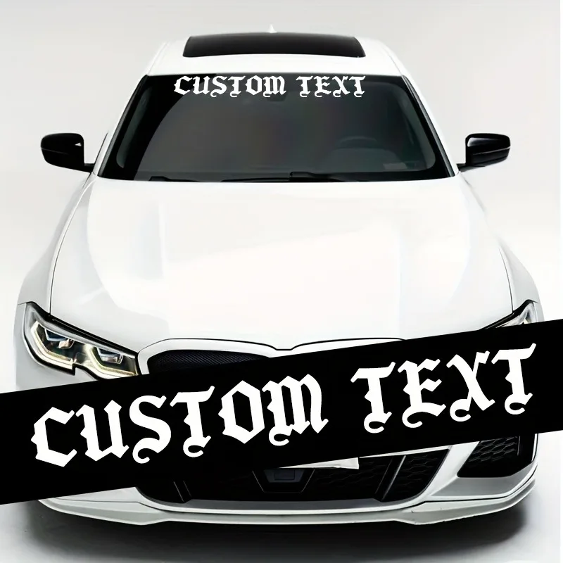 

1 шт., индивидуальный баннер на лобовое стекло, автомобильная наклейка, самоклеящаяся водонепроницаемая персонализированная виниловая наклейка с надписью автомобиля