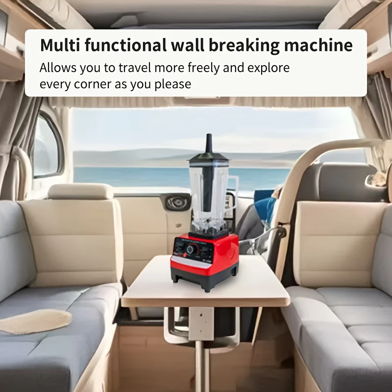 C010-Red for RV kitchen 1pc Multifunctional Blender with Wall Breaker, 110V-130V  Plug, PP ,  Complementary Food Cooking Grindin