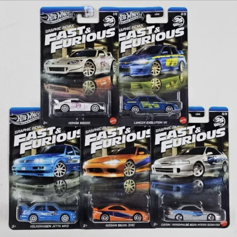 

Mattel Hot Wheels Silver Series Fast & Furious 25th Themed Ассорти 1/64 Литые под давлением автомобили - 2025 Новая игрушечная модель автомобиля Игрушечный подарок