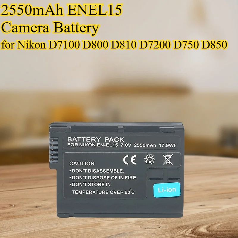 

Аккумулятор для камеры ENEL15, 2550 мАч, подходит для камеры Nikon D7200 D7100 D7000 D600 D800D800EV1 D750