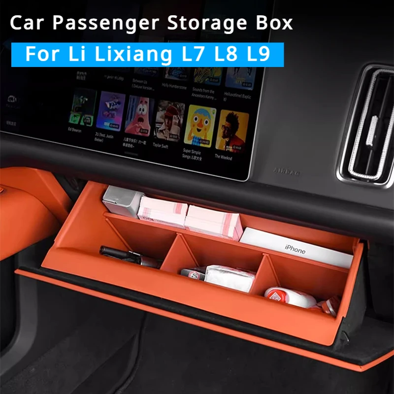 

For Li Lixiang L7 L8 L9 2022 2023 2024 Car Front Passenger Storage Box Partition Storage Car Storage Organization for Leading