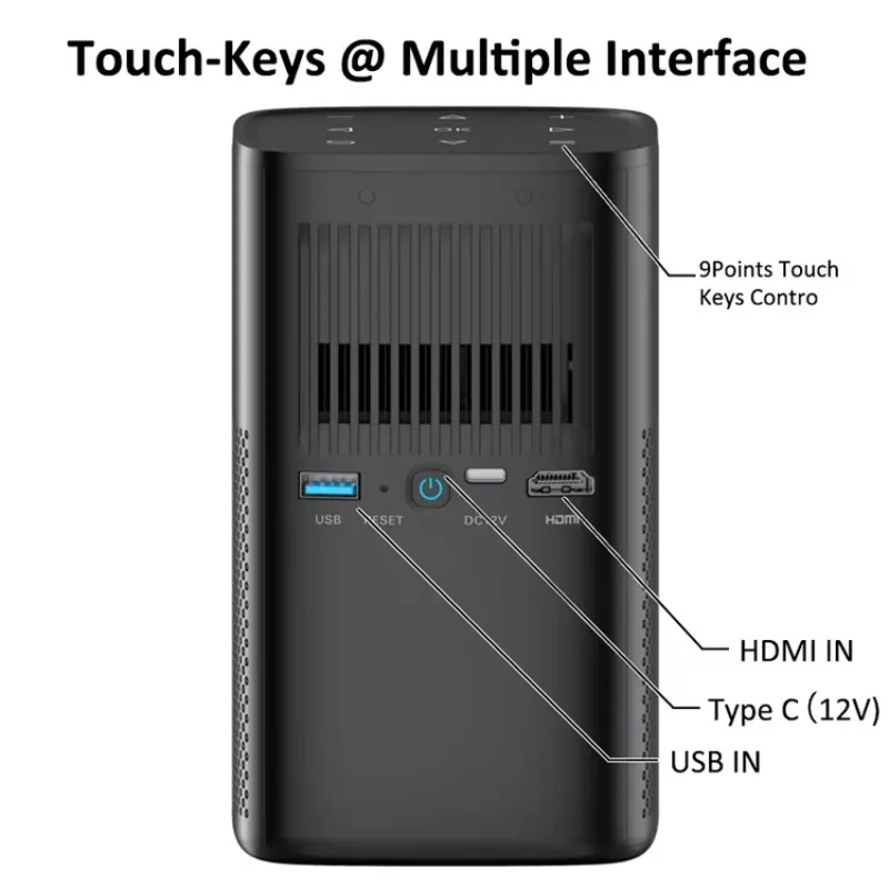 1080P DLP Projector 300 ANSI Auto Focus Rechargeable Battery Android 2+32GB 4K Input Portable Dual Speaker 3D Support