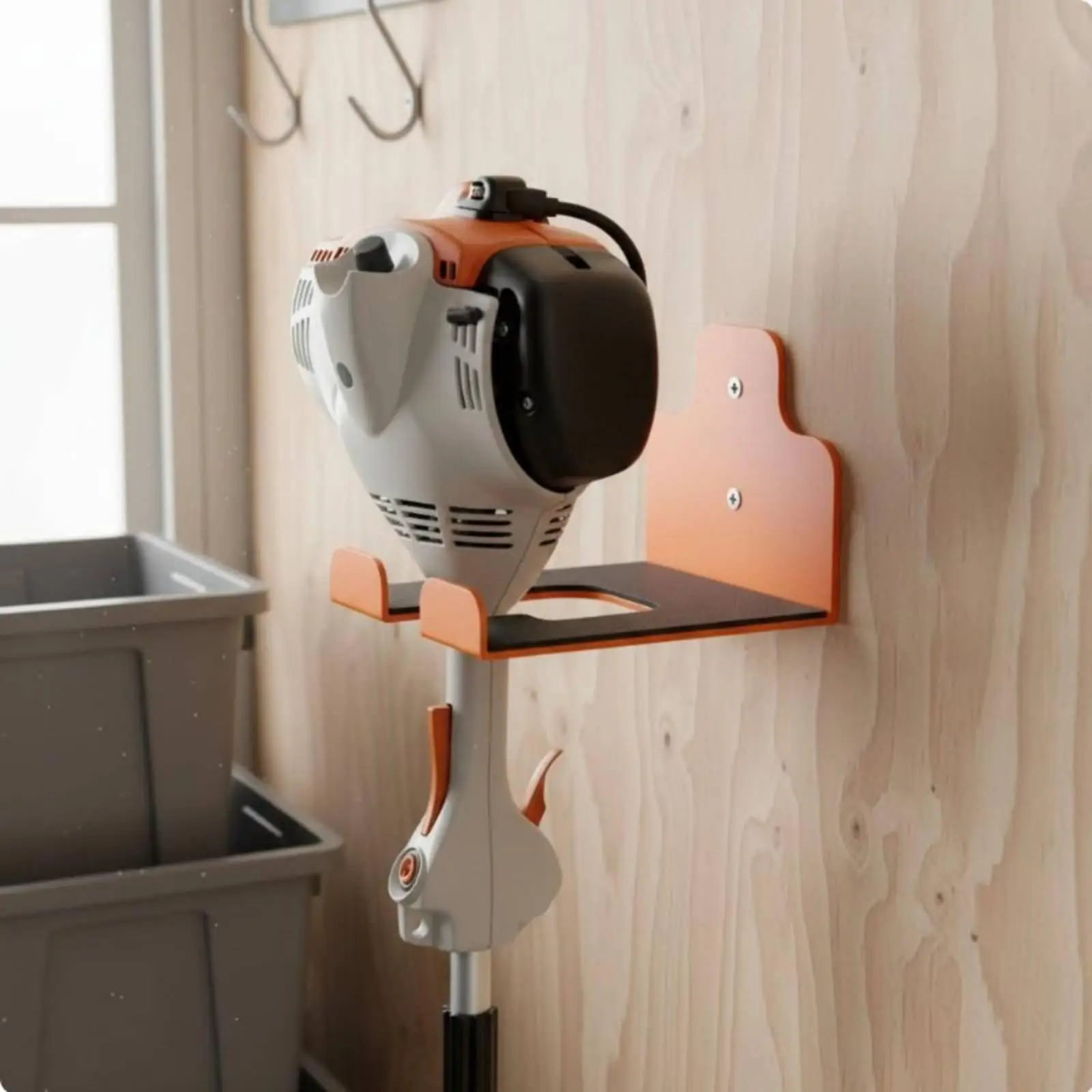 Anti Slip Shielded Wall Mounted Storage Rack Holder for Lawn Tools Garage Cleaning Equipment Organization