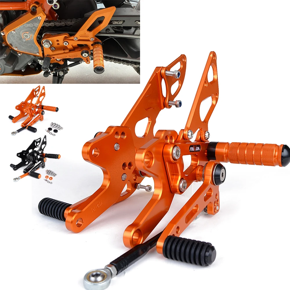 

For KTM 1290 Superduke Super Duke R GT Adjustable Rear Set Rearsets Footrest CNC 2014 2015 2016 2017 2018 2019 2020