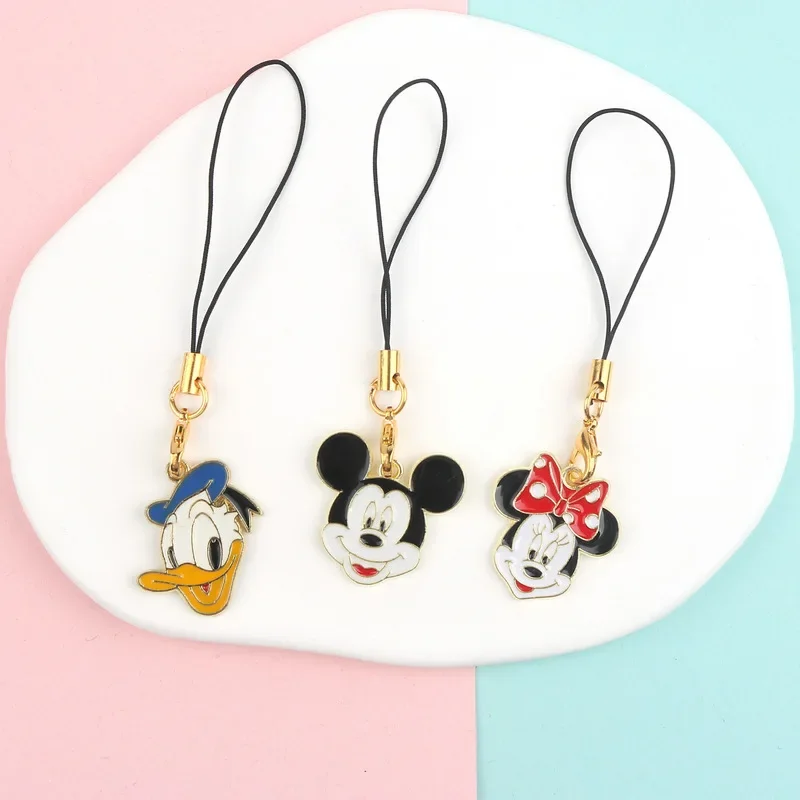

Disney Kawaii Personality Cartoon Mickey Mouse Pendant Rope Lovers Boudoir Short Rope Mobile Phone Chain U Disk Small Pendant