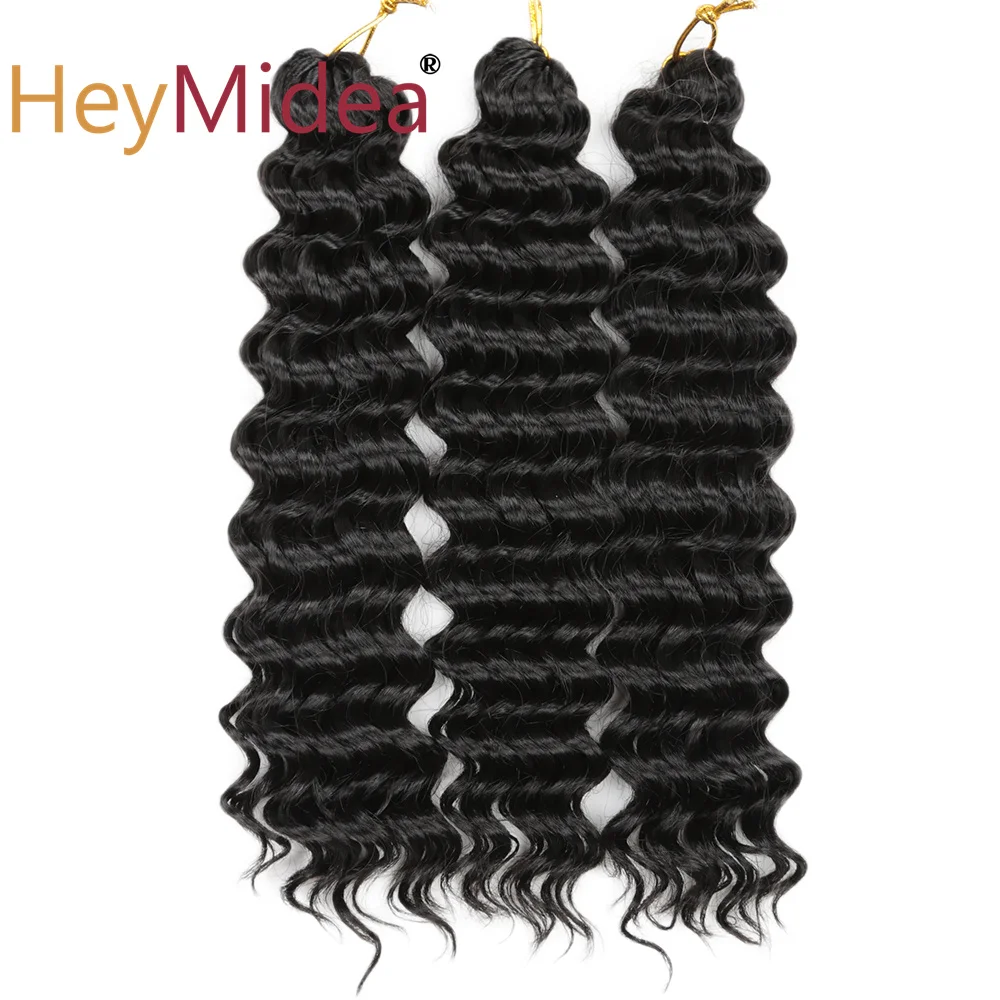 

12-дюймовые летние глубокие вязанные крючком волосы, синтетические глубокие волны, плетение волос, наращивание волос, омбре, коричневые, афро, волнистые косы, волосы