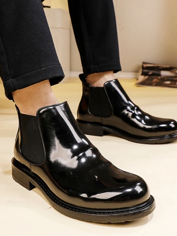 Spring and Autumn New High-end Horse Leather Men's Short Boots Leather Outsole Fashion Casual Leather Boots Handmade Men's Shoes