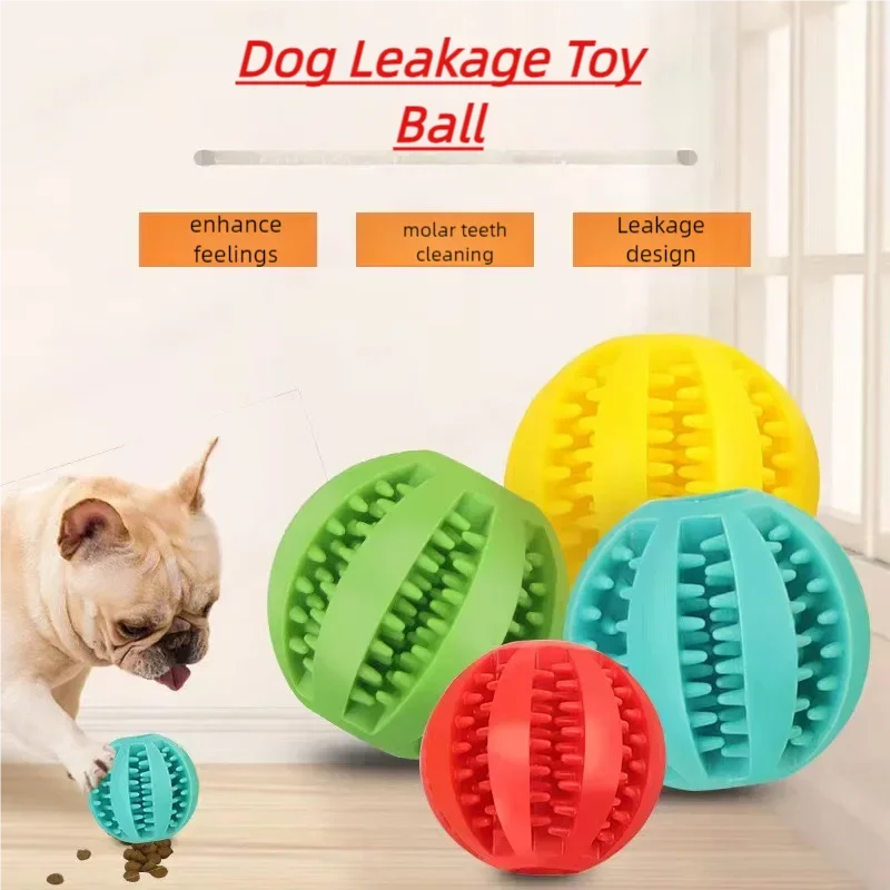 Bola interactiva de juguete para perros de silicona resistente a mordeduras no tóxica para masticar cachorros, limpieza de dientes y comedero de comida para mascotas - Gatos Perros