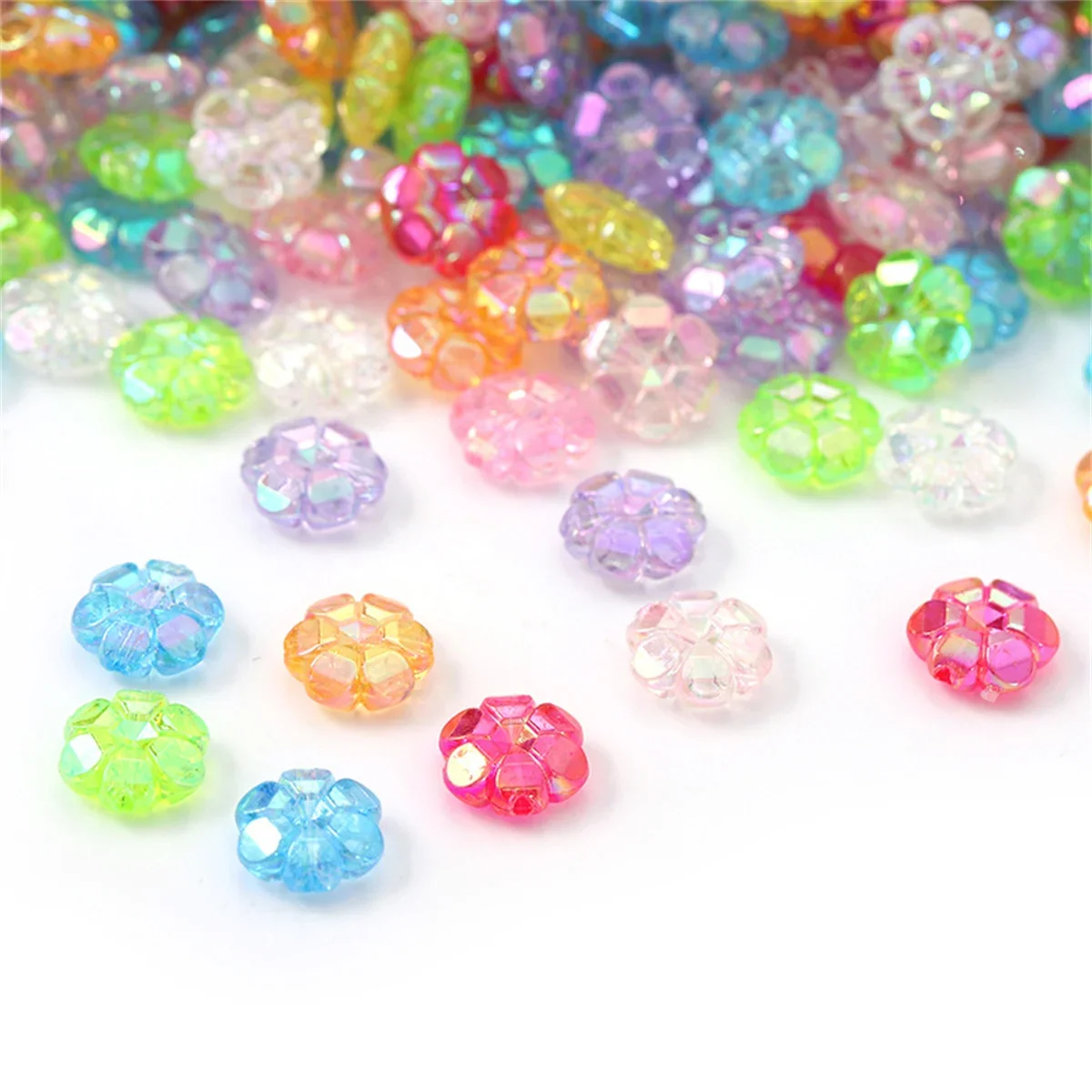 

ZW10 50 шт. 10 мм красочные акриловые бусины с цветком сливы, смешанные бусины-разделители, изготовление ювелирных изделий, браслет, ожерелье, оптовая продажа, подарок