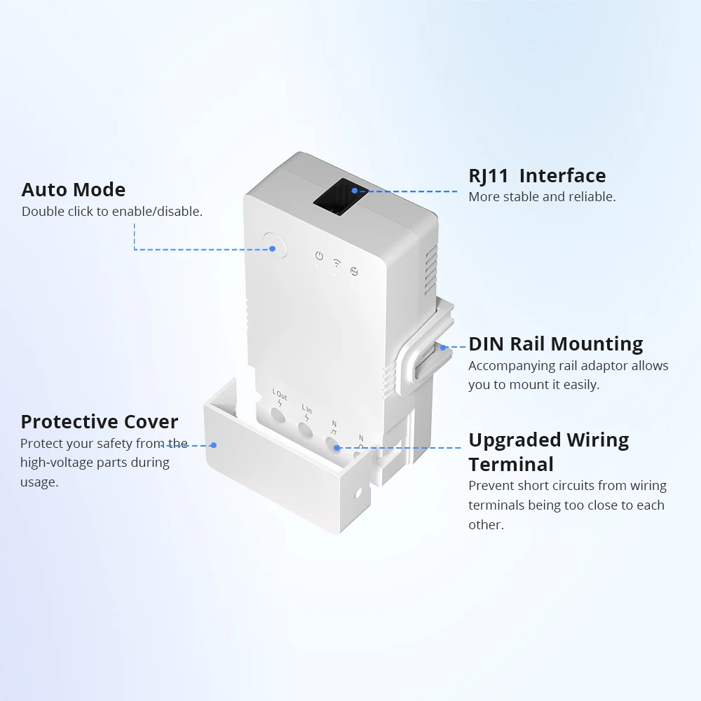 SONOFF TH Origin Thr316/THR320 16A 20A Wifi Smart Temperature and Humidity Monitoring eWelink Switch TH10/TH16 Upgraded Version