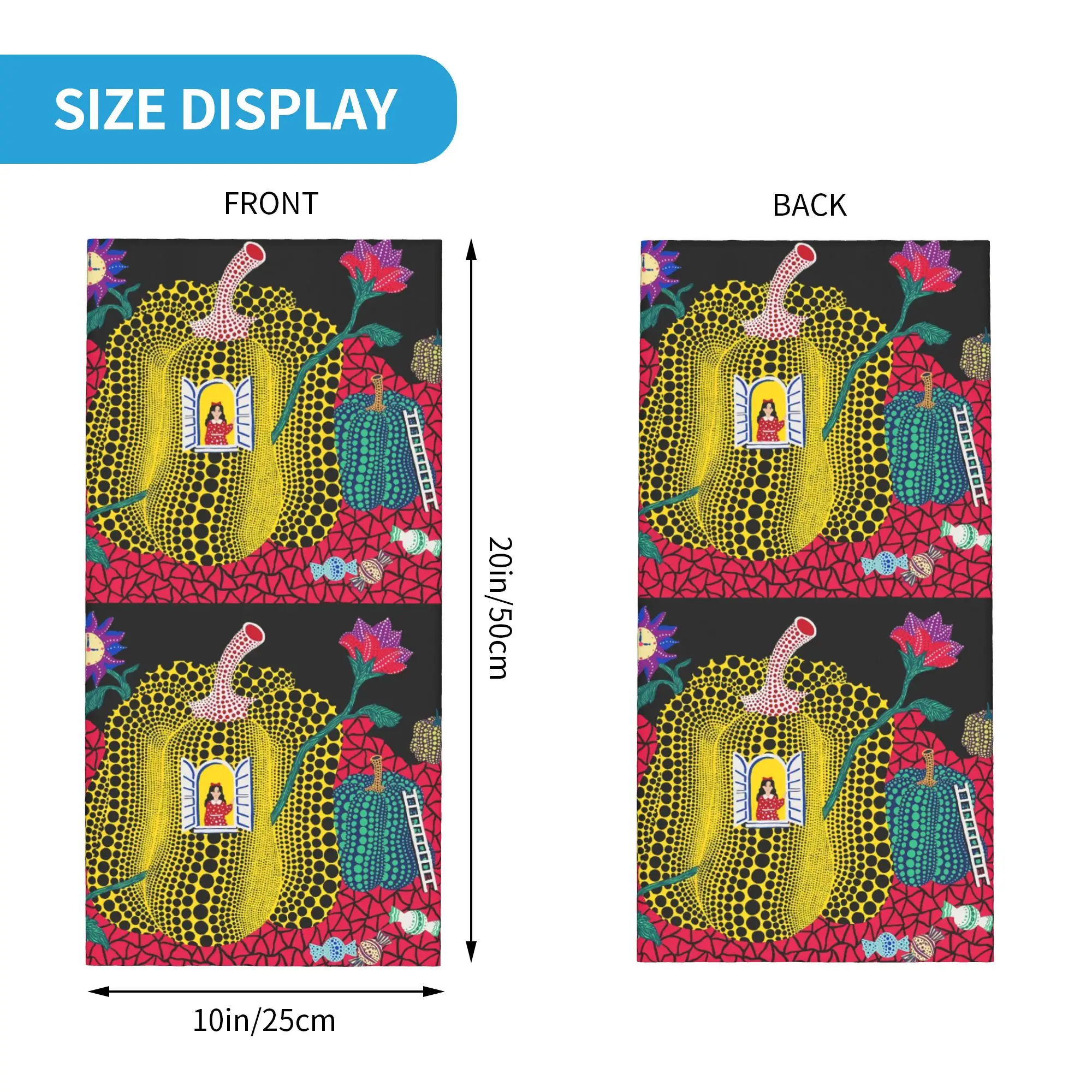 Yayoi Kusama Abstract Painting Bandana Winter Neck Warmer Women Windproof Wrap Face Scarf for Ski Pumpkin Polka Gaiter Headband