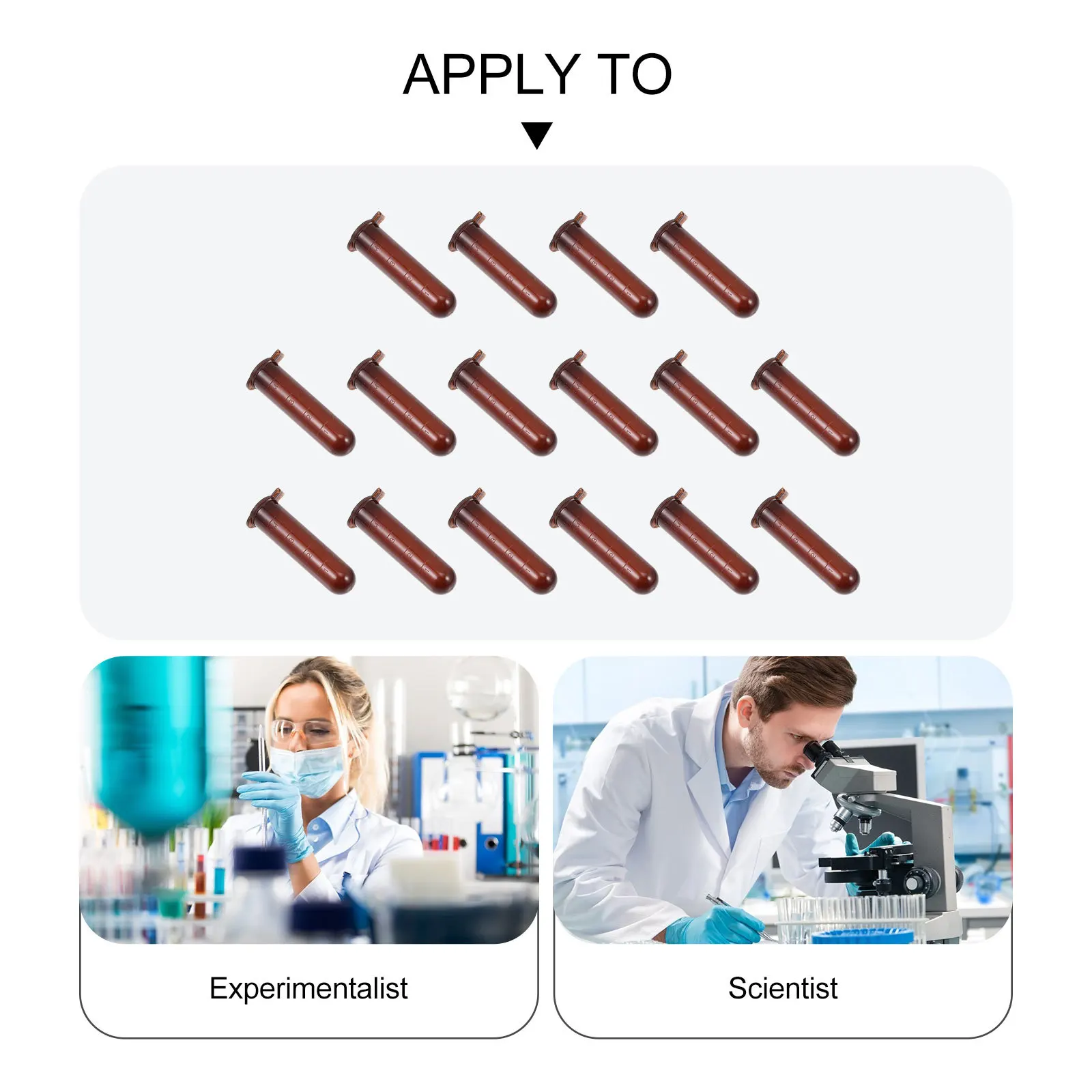 

300pcs Centrifuge Tubes 5Ml Brown Plastic Graduated Round Bottom Medical Biological Chemical Use Test