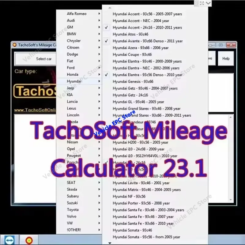 New TachoSoft Mileage Calculator V23.1 Digital Odometer Tool - License Included Vehicle Diagnostic Software Mileage Tracking