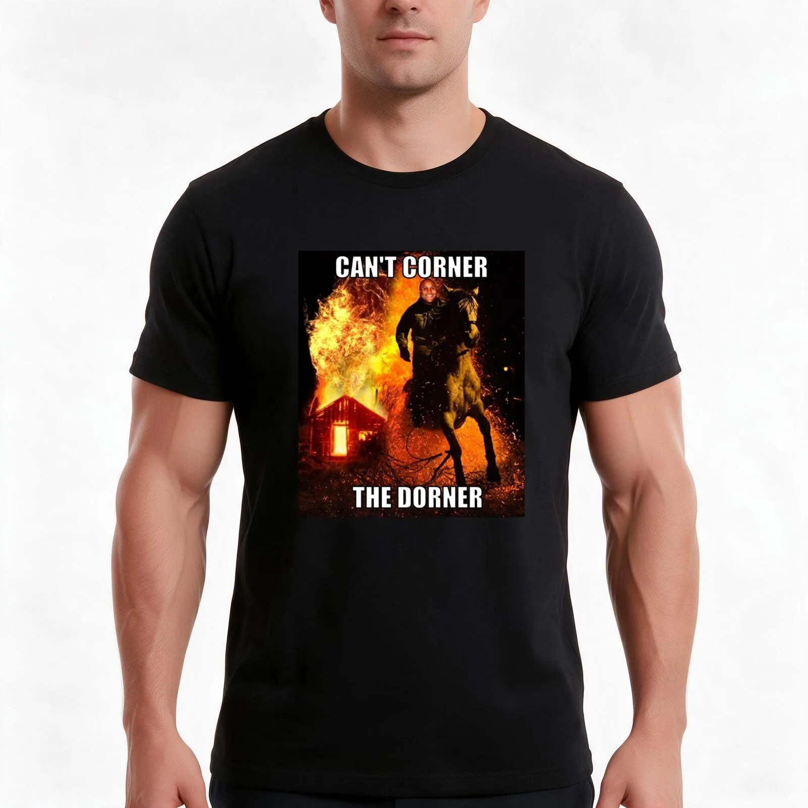 Can't Corner the Dorner. T-Shirt Summer Casual Cotton Tee Oversized Streetwear Tops Vintage Graphic Print Unisex Men Women