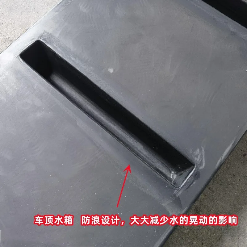 Outdoor Portable Thick-top Water Tank with Flat Storage Bucket, Anti-wave and Anti-freezing PE Plastic Water Tank for Camper Van