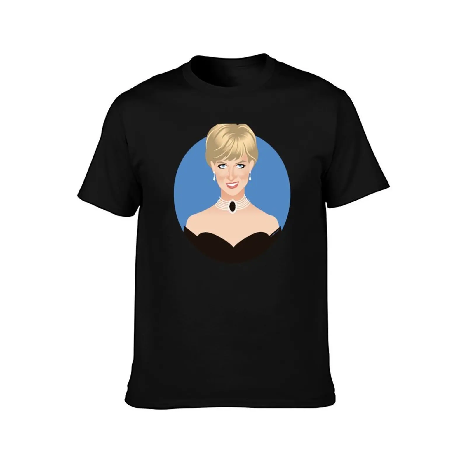 Lady Di T-Shirt, Summer Casual Cotton Tee, Oversized Streetwear Tops, Vintage Graphic Print, Loose Fit Short Sleeve, 100% Cotton