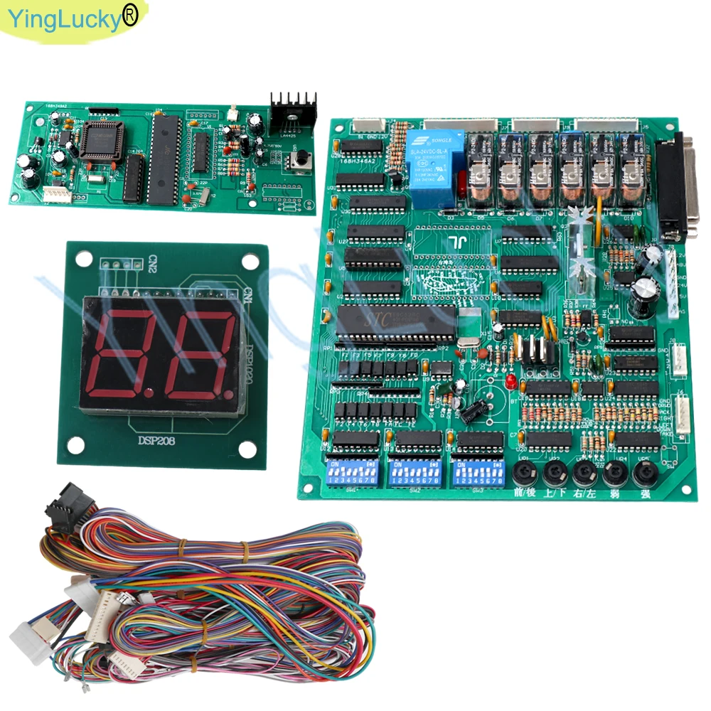 Claw Game Board TAIWAN Green PCB Motherboard With Wire Harness Display Crane Vending Machine Pinball Toy Claw Parts DIY