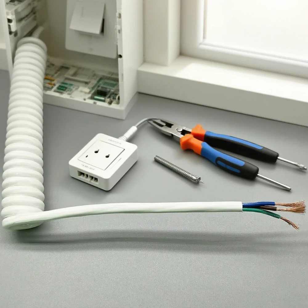 

3-Core 1.5mm² White Spring Wire - PU Insulated High Elastic Pure Copper Coil Sheathed Power Cord
