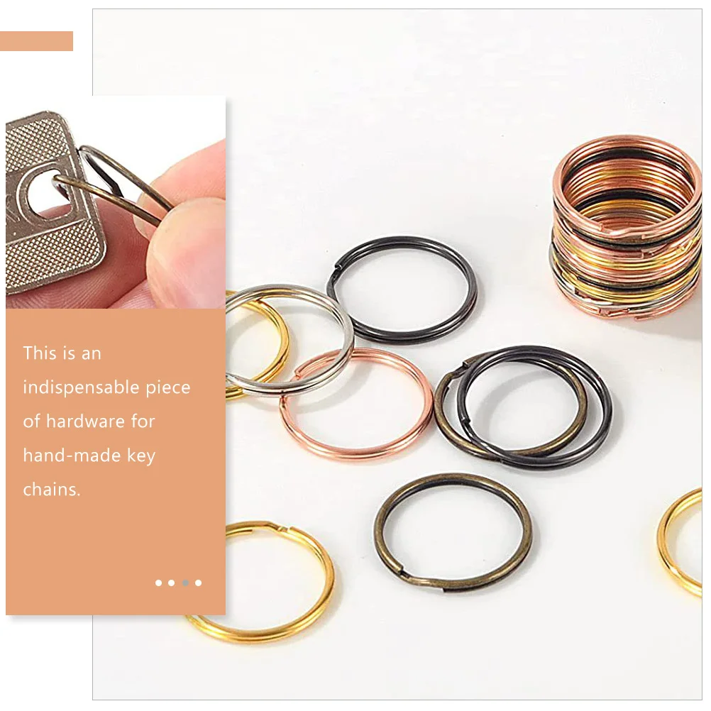 

200pcs Metal Keychain Round Key Rings Diy Split Ring Parts Car Keychains Small Keyrings For Phone Bag Hanging Durable Strong