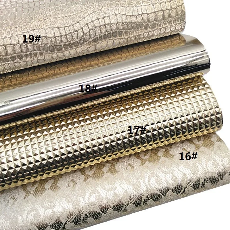 Gold Mesh Glitter Leather Sheets Flowers Metallic Litchi Faux Leather Leopard Zebra Pattern Velvet Immitation Horst Fur W308