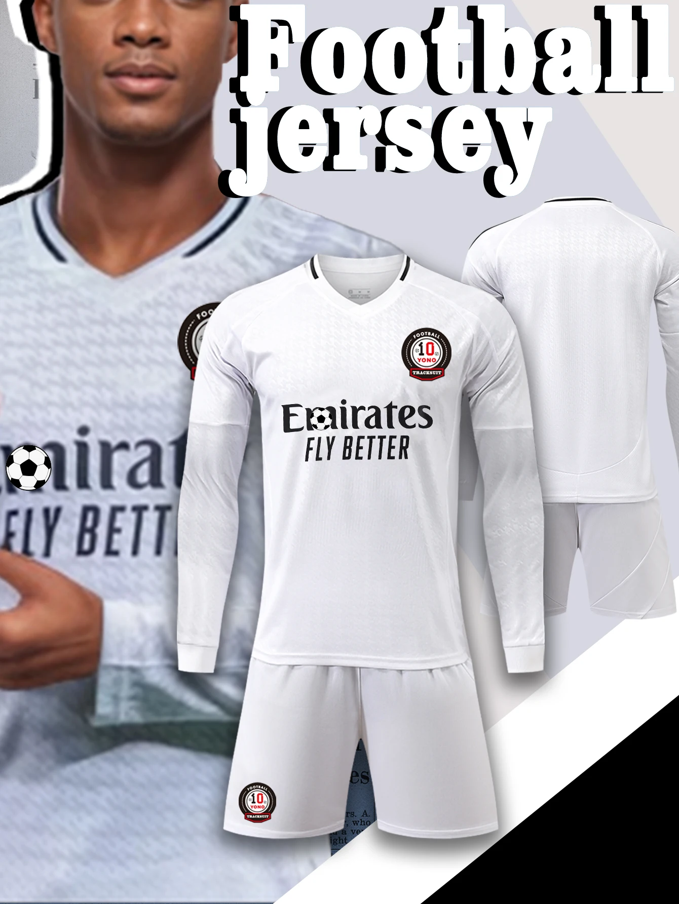 

Men's Casual Sports Football Uniform round Neck Top with Fashionable Breathable Shorts Comfortable Football Suit Set