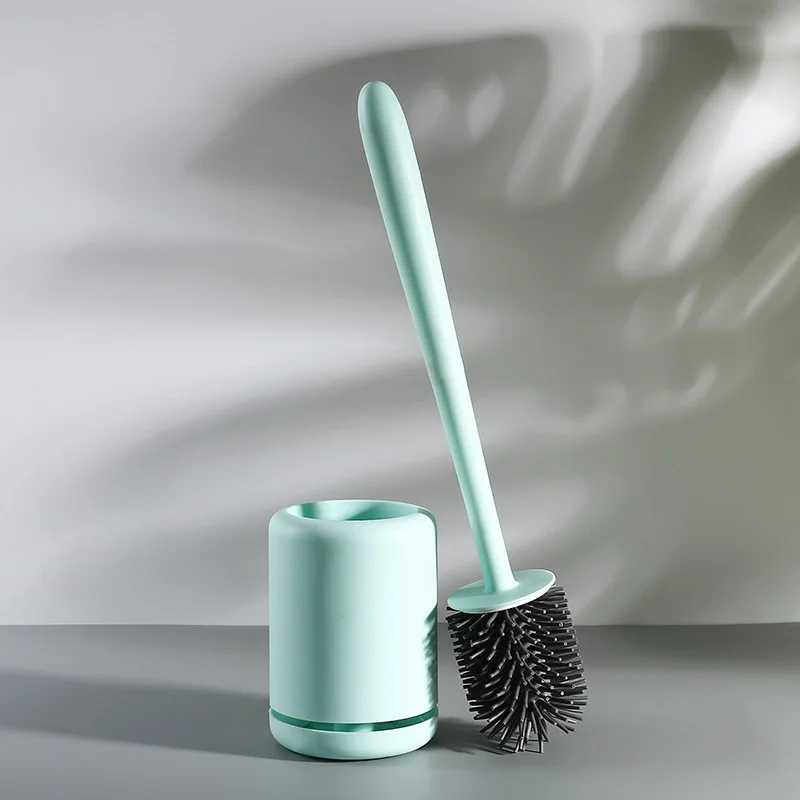 Silicone Toilet Brush , Soft Bristle Bathroom Cleaning Brush, Wall Mounted Quick Drying No Water Accumulation Toilet Cleaner