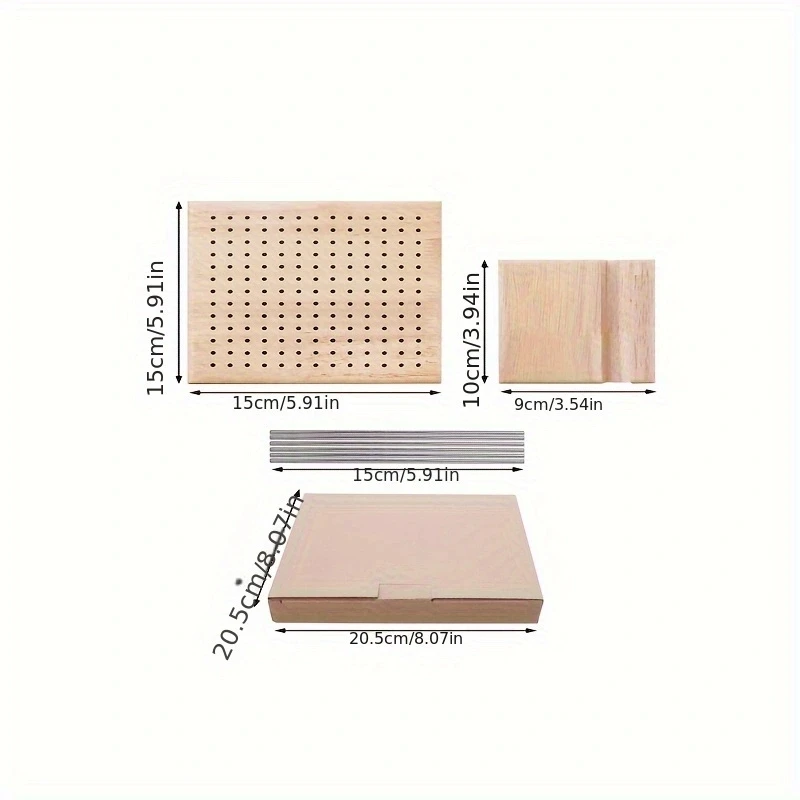 Home Wooden Crochet Knitting Board Creative Handmade DIY Wool Knitting Block Pad Hole Board Knitting Shaping Board