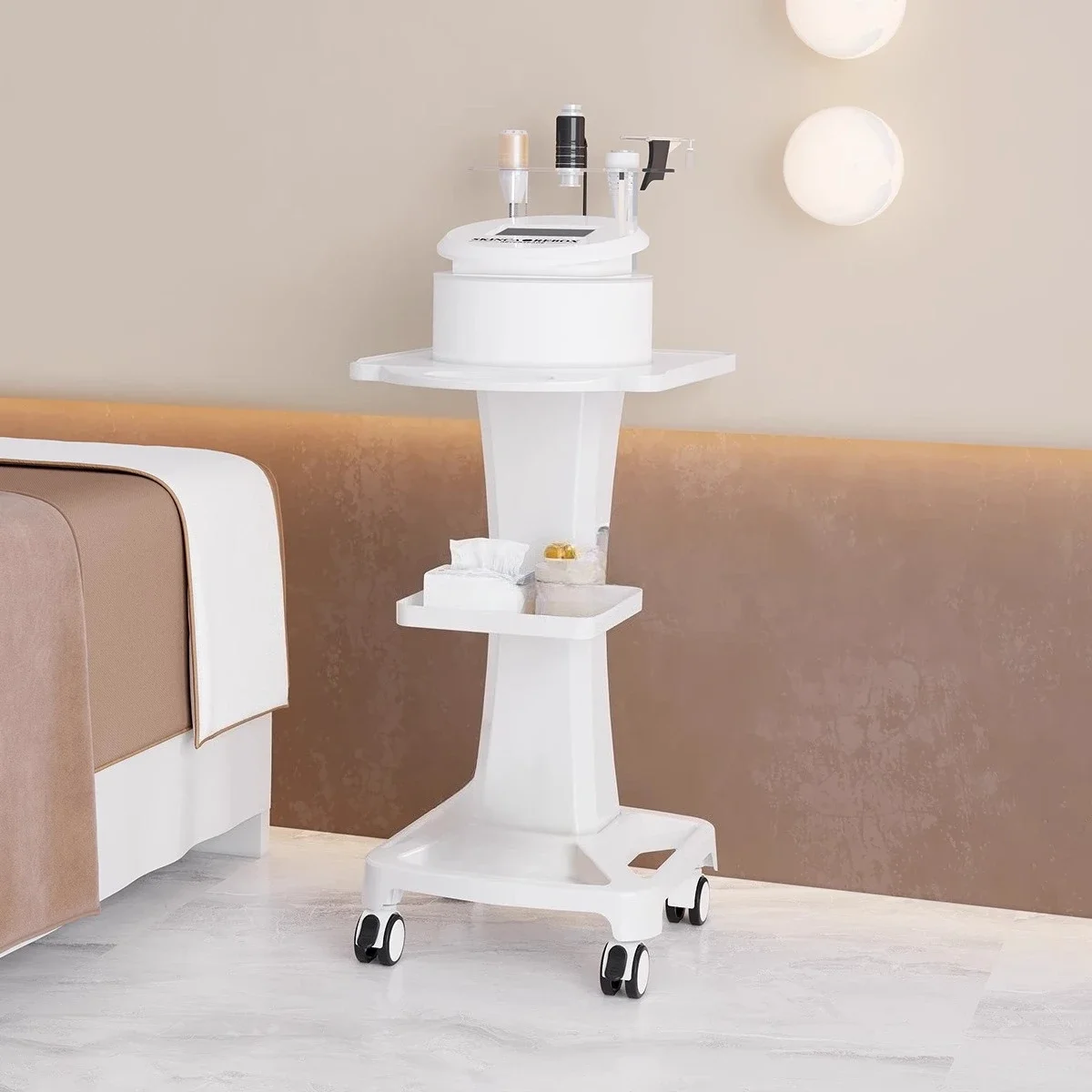 Beauty instrument cart Special desktop small bubble instrument Special base Thickened mobile storage tool cart for beauty salons