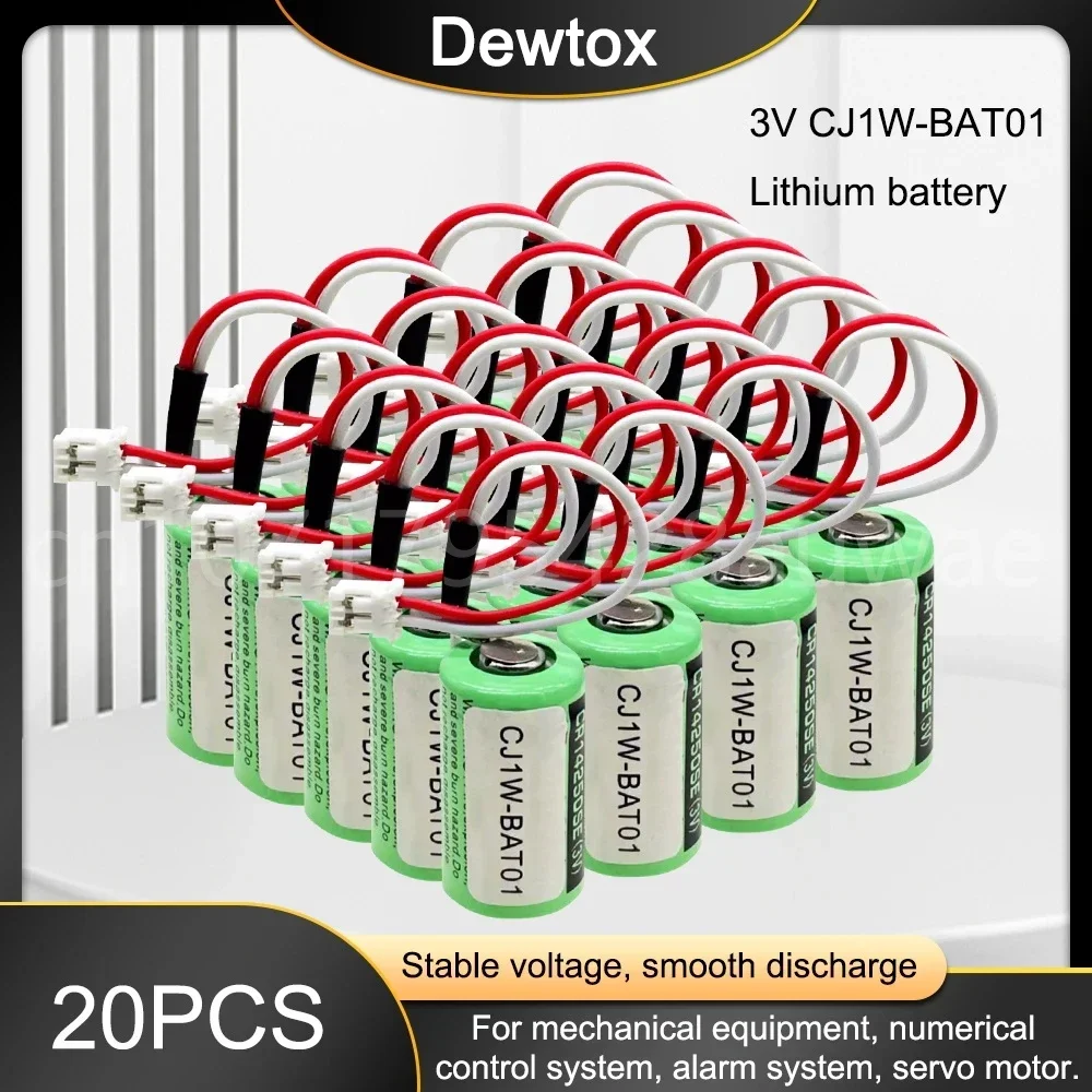 20PCS CP1W-BAT01 CJ1W-BAT01 PLC CNC CR14250SE-R 3V 1000mAh Lithium Battery With Wpecial Plug CP1E For Back-Up Batteries