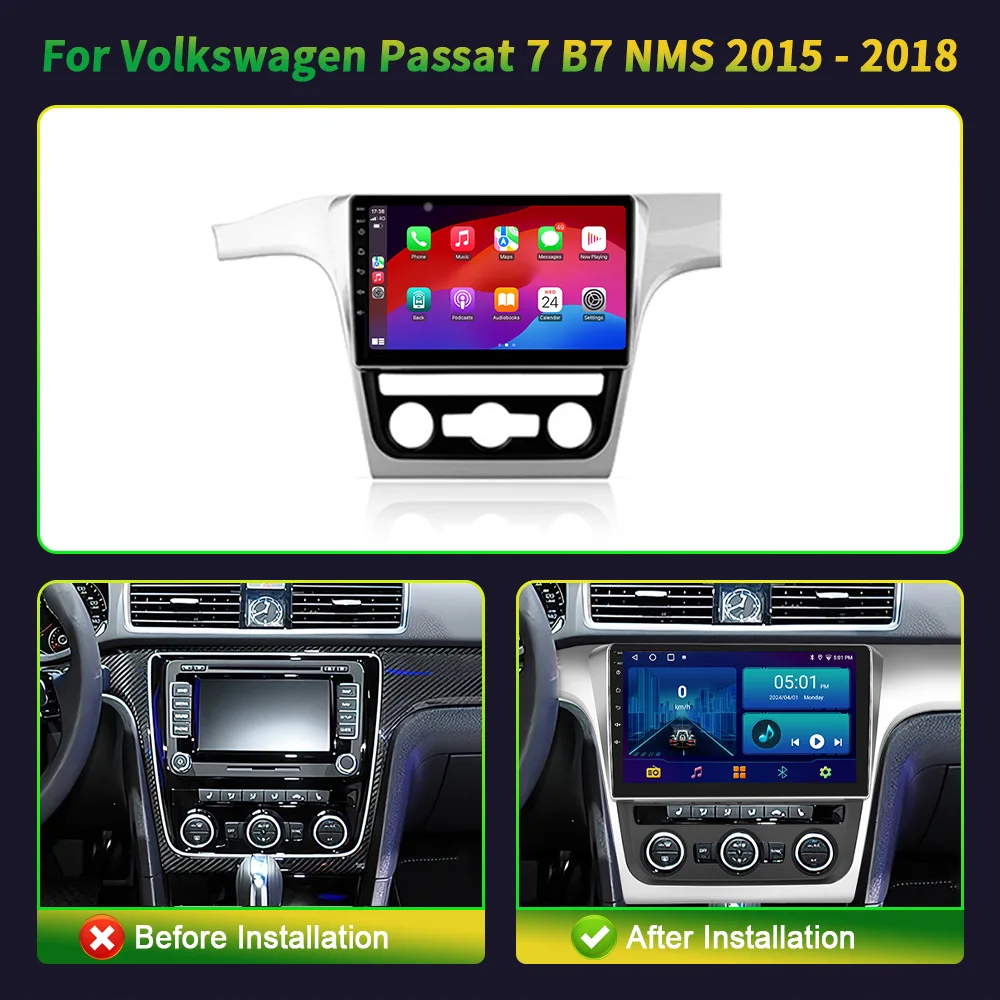 For Volkswagen Passat 7 B7 NMS 2015 - 2018 Car GPS Navigation Android Auto Radio Wireles Carplay Monitor Multimedia Screen