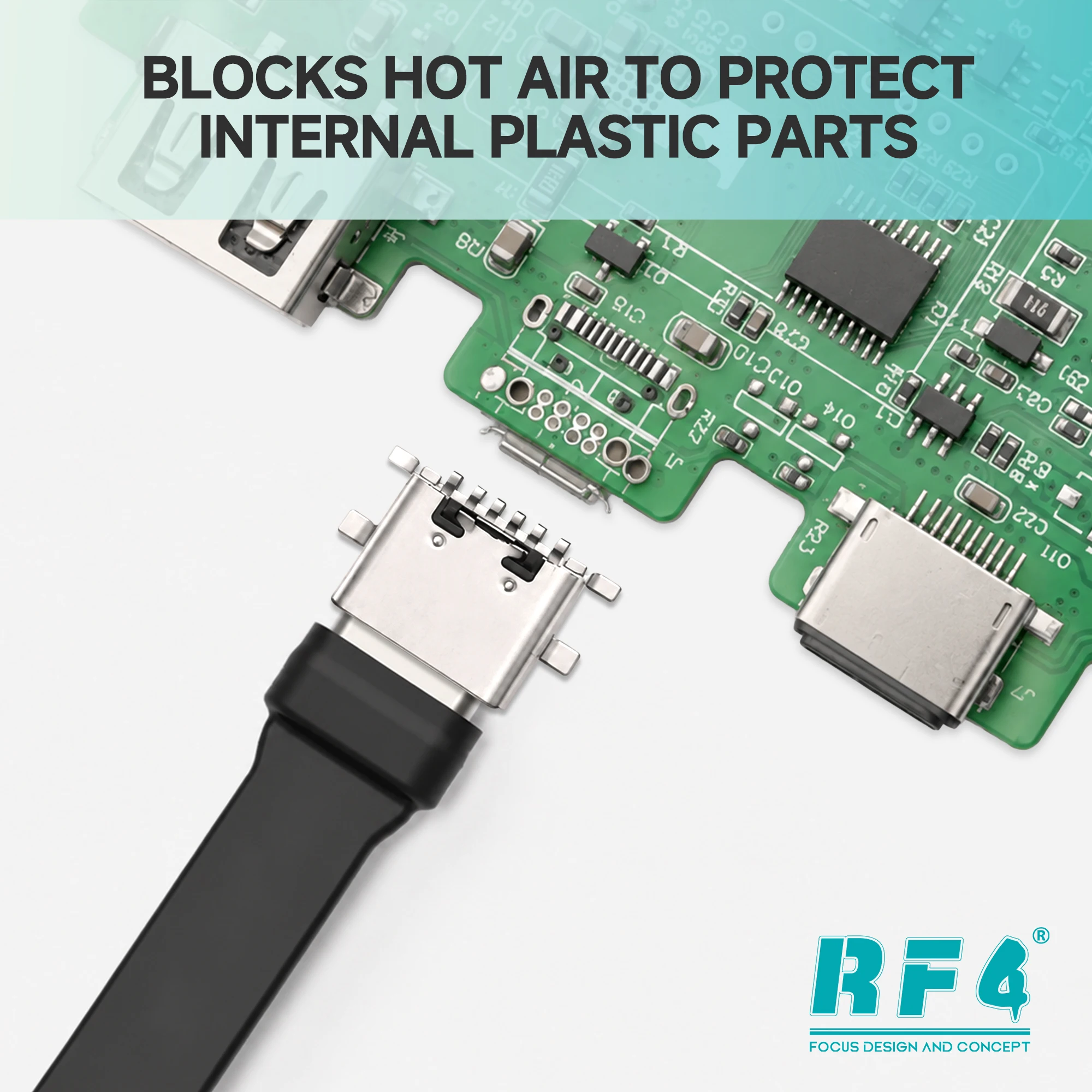 RF4 RF-TP20 Dual Head Charging Port Protector Compatible with Micro USB and Type C For Phone Soldering Repair Protector Tools