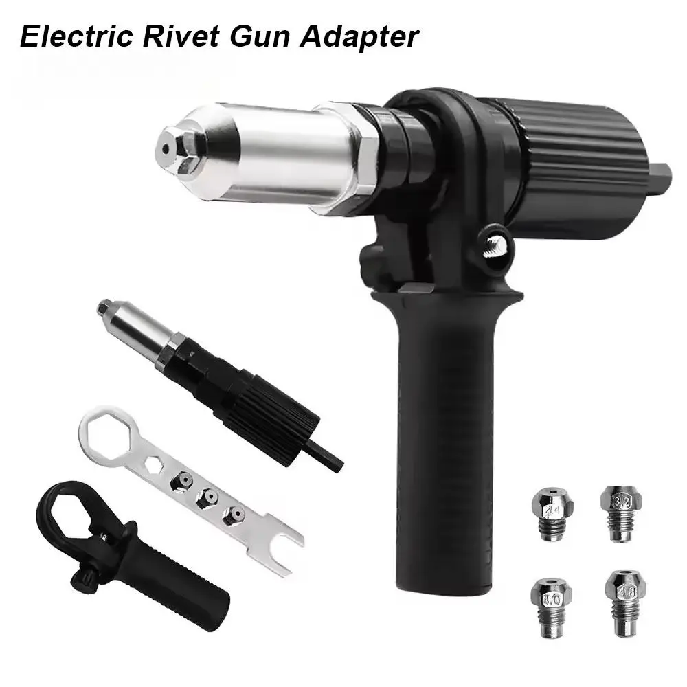 1 Juego de adaptador de junta de taladro remachador de inserción de rebitador inalámbrico con tuercas accesorio de máquina de antorcha de tuerca de remache eléctrico