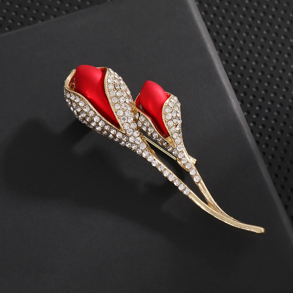 الإبداعية الزركون توليب جوهرة ملونة بروش، المرأة المضادة للتعرض وشاح مشبك، الملابس الثابتة دبوس معدني الملحقات