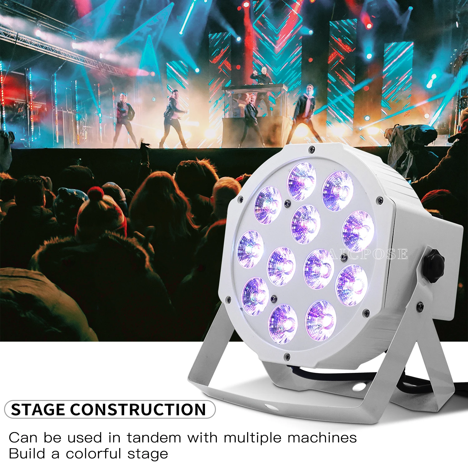 12x12w With Remote Control White Led Par Light 12*12W RGBW 4 in 1 For Disco DJ Bar Party Wedding Stage Light