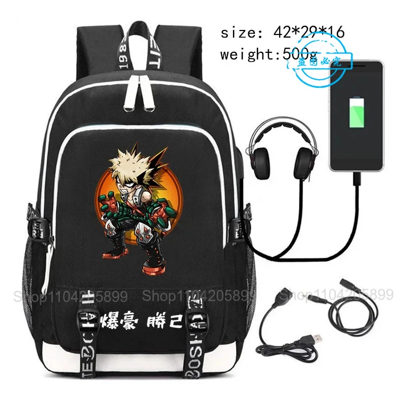 My Hero Academia Backpack Anime Bakugo Mochila Teenager Student Schoolbag Boys Gift Large Capacity Laptop Daily Travel Rucksack