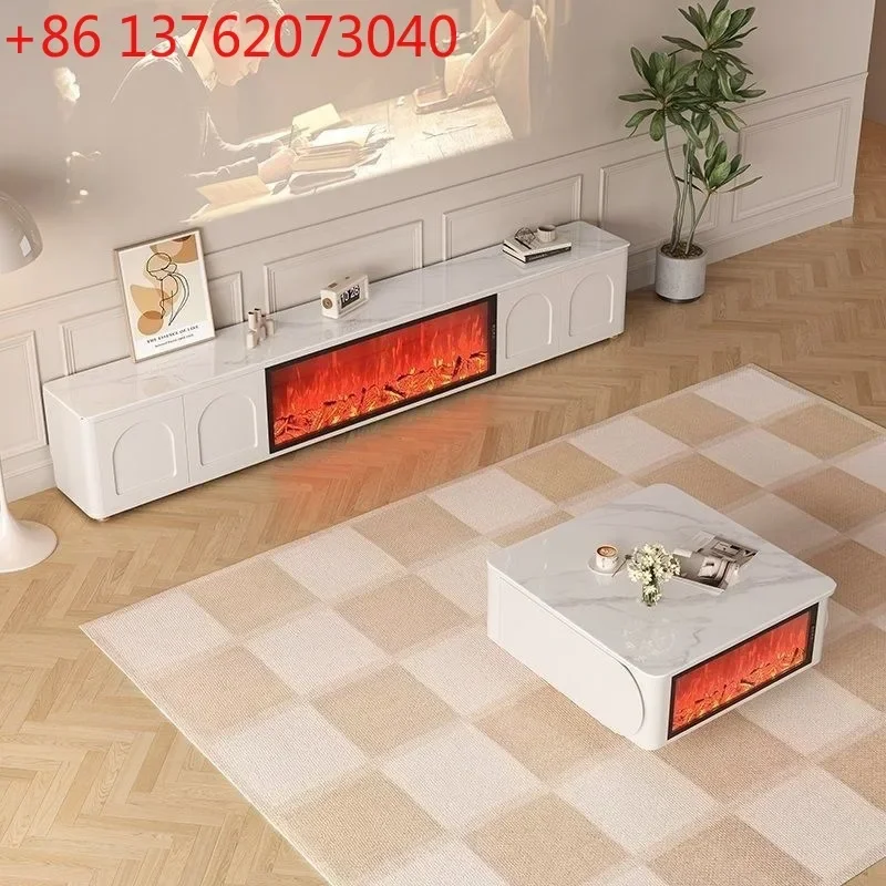Long Light Tv Cabinet Decoration Simulated Flame Luxury Apartments Tv Cabinet Fireplace White Mueble De Tv Furniture For Home