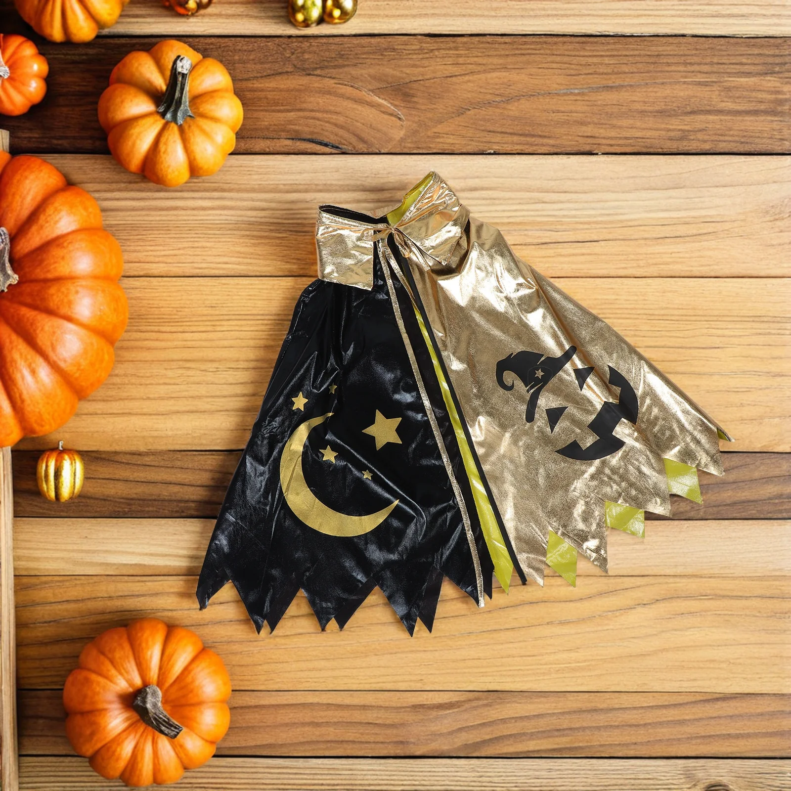 

1 set Kids Magician Costume Set Halloween Hooded Cape Foldable Hat For Dress-Up Party Cosplay Comfortable Costume For Birthday