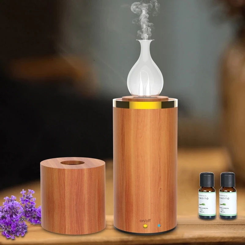 Essential Oil Aroma Diffuser Perfume Fragrance Diffuser Wooden Glass Aromatherapy Air Nebulizer Room Fragrance Home Appliance