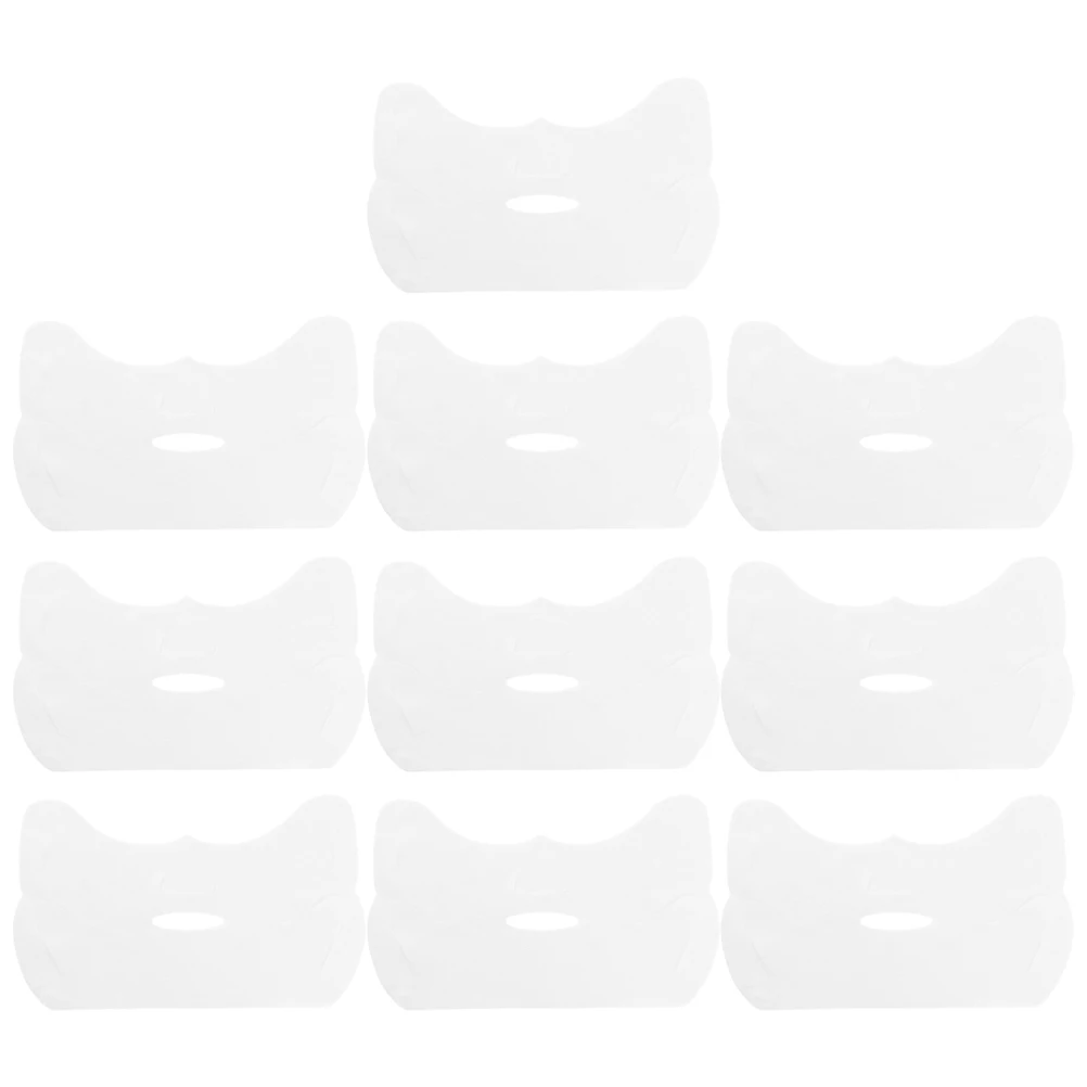 

10pcs V Face Half Mask Paper Disposable Cotton Facial Masks Skin Care Stickers Moisturizing Improving Tone Beauty Shop Salon