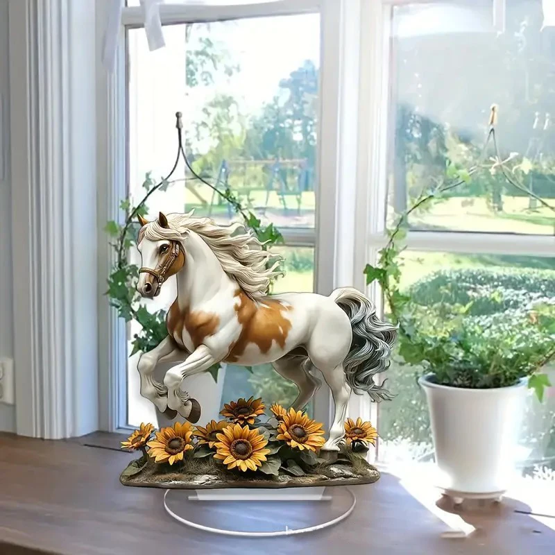 The New Cross-border White Horse Acrylic Ornament Is Suitable As A Home Decoration For Birthday Gifts