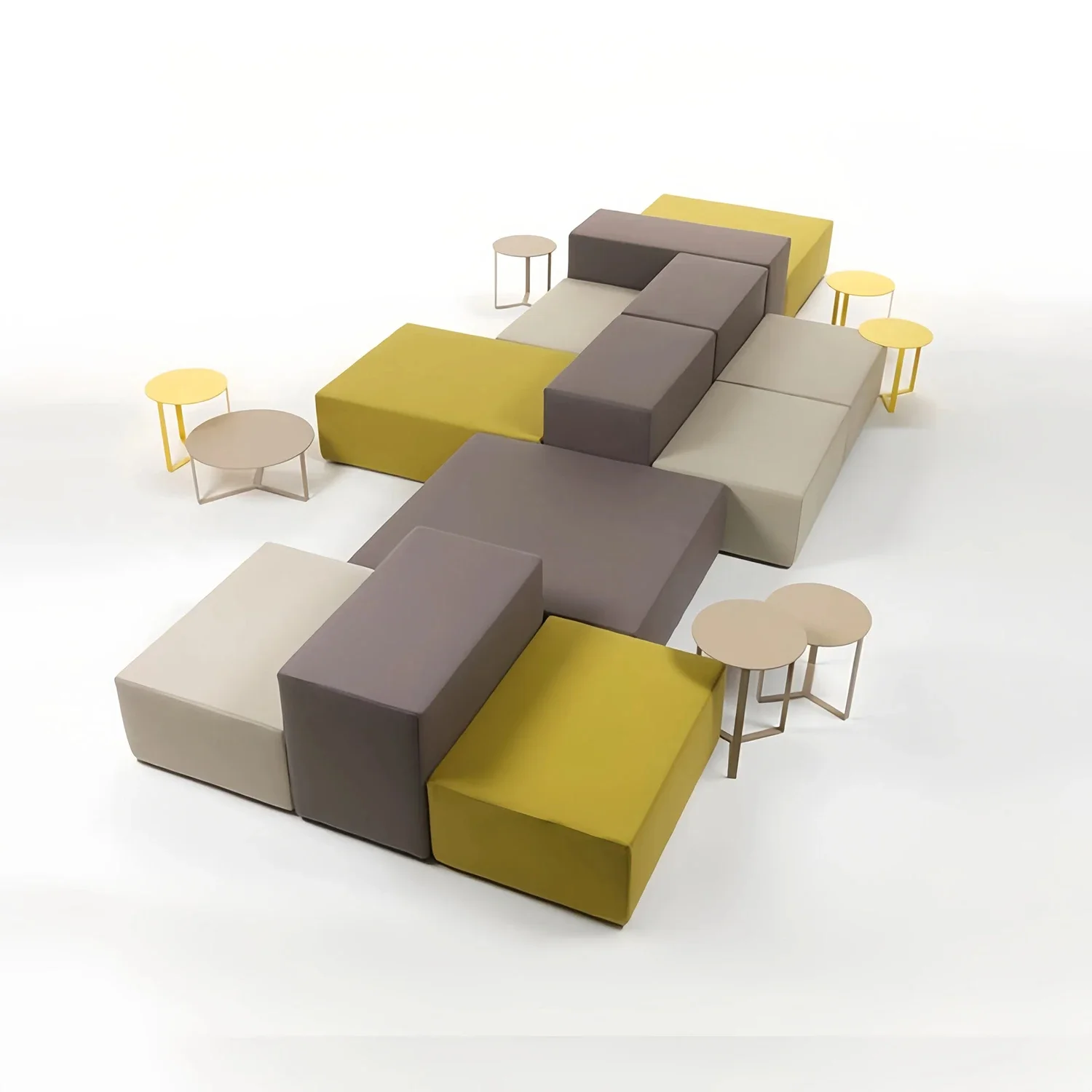 Company lobby lounge area reception square office sofa combination